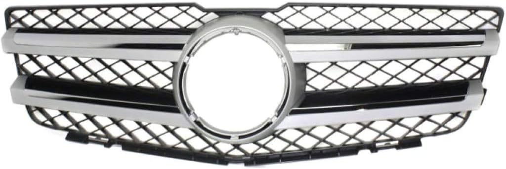 For Mercedes-Benz GLK250 Grille Assembly 2010 11 12 13 14 2015 | Black Shell & Insert | w/Chrome Molding | w/Aluminum Trim | Plastic | MB1200161 | 20488008839776