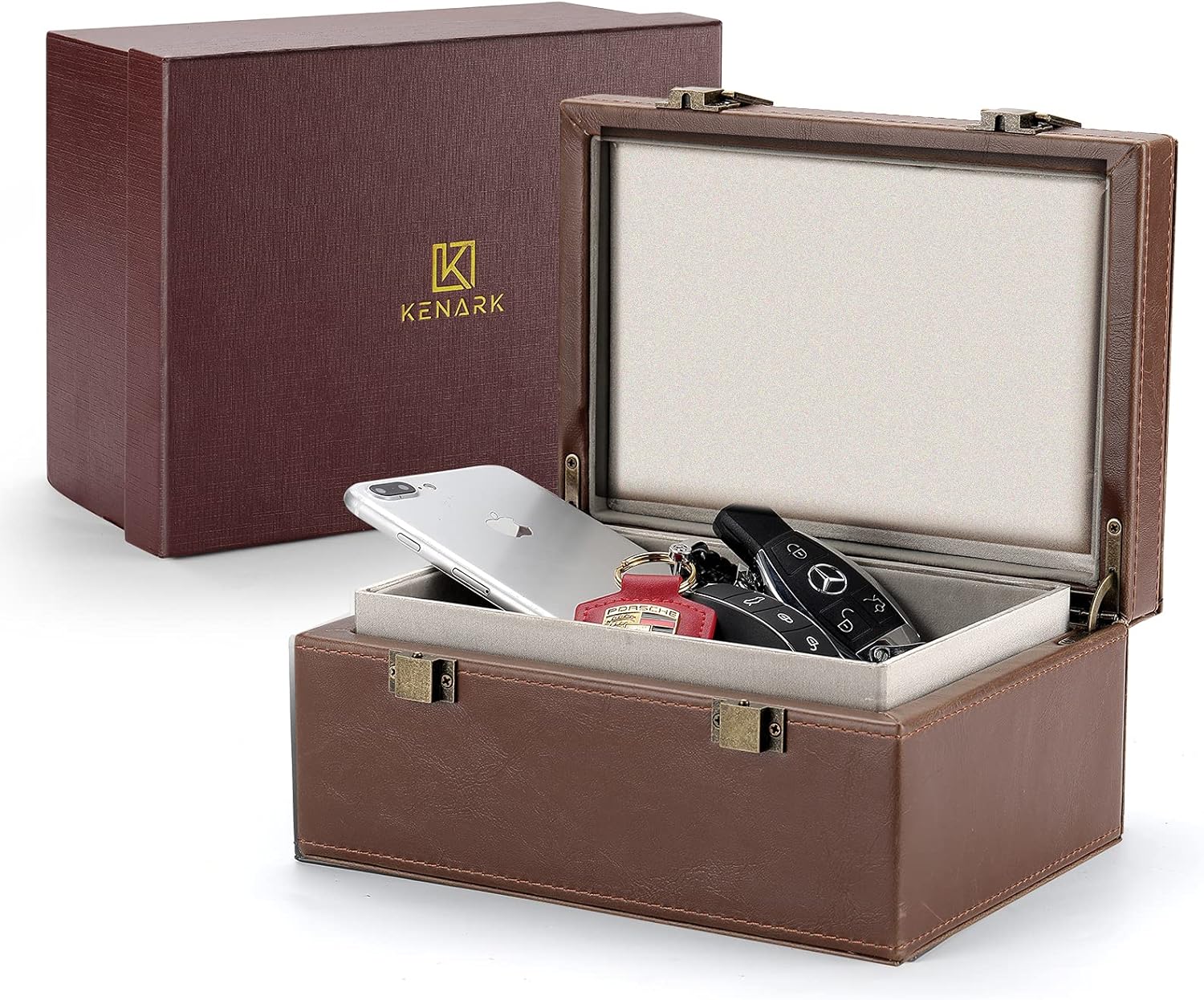 KENARK KK6 Plus-BK Faraday Box, Faraday Key Fob Protecting Box, Car Key Shielding Box, Car Key Signal Blocker, EMP Protection Box, Anti-Theft Car Key Box, RFID Blocking Box (Black) Pack of 2