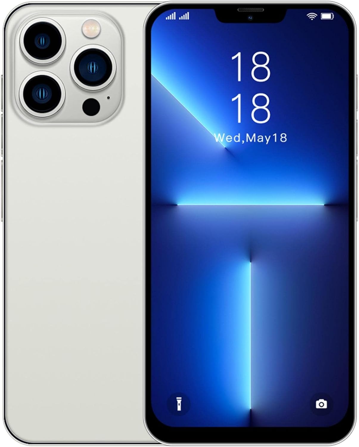 Unlocked Cell Phones, i13 Pro Android 6.0 Smartphones 6.3inch HD Full Screen Phone, Facial Recognition Unlocked Smart Phone, 1+8GB RAM, Dual SIM Card, 2800mAh Large Battery (Pro Max, Blue)