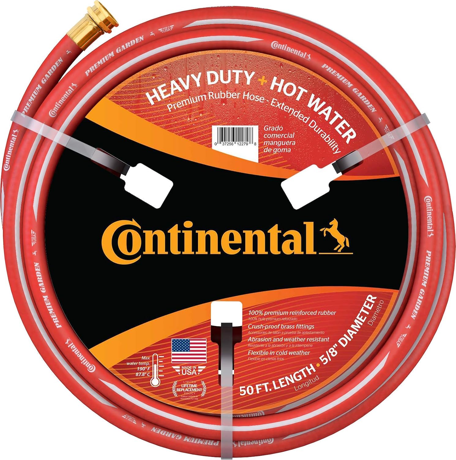 Continental ContiTech Premium Garden, Black Heavy Duty Cold Water Garden Hose, 5/8