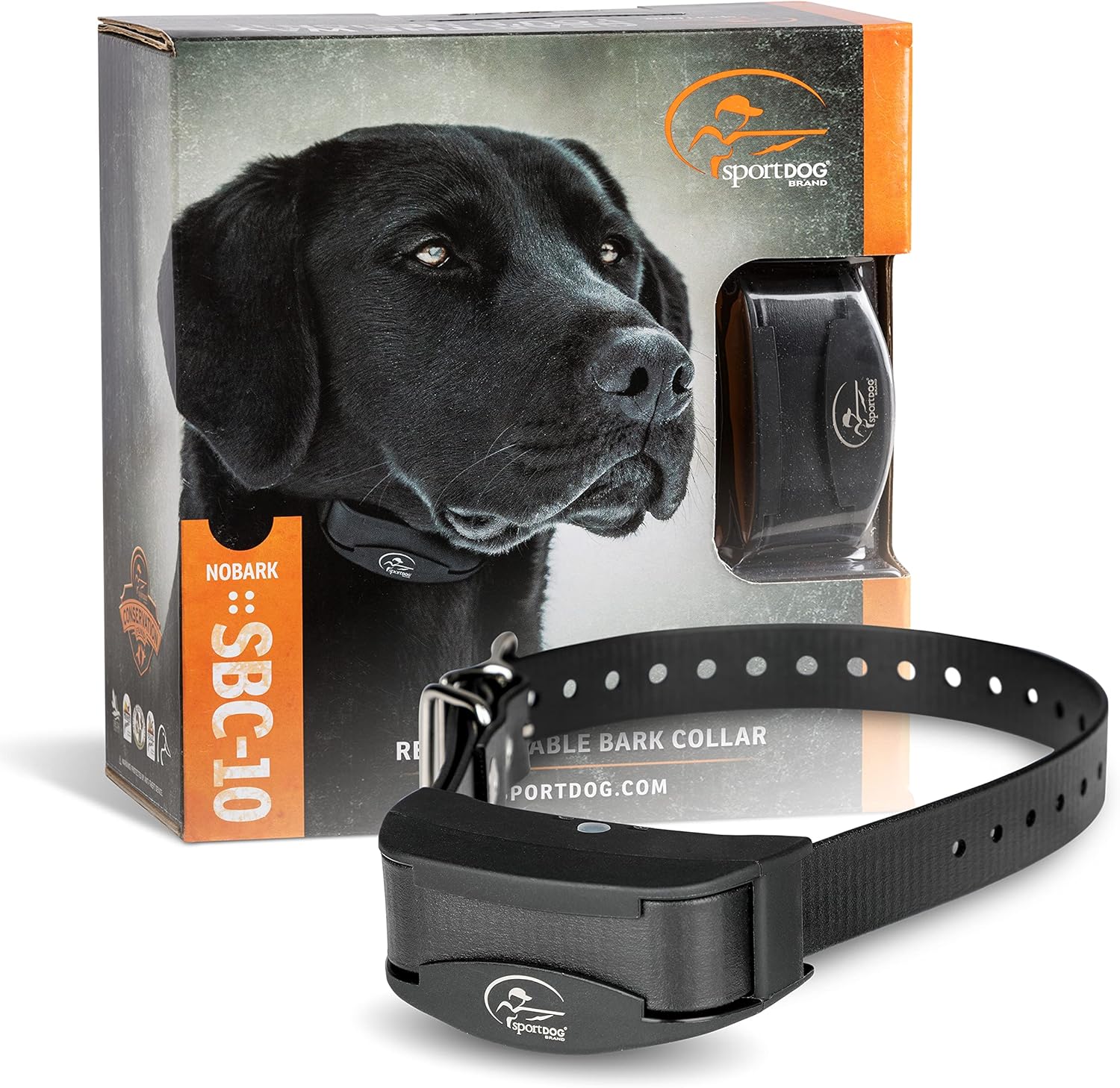 SportDOG Brand NoBark 10 Collar - Rechargeable, Programmable Bark Collar - Waterproof & Submersible, Black