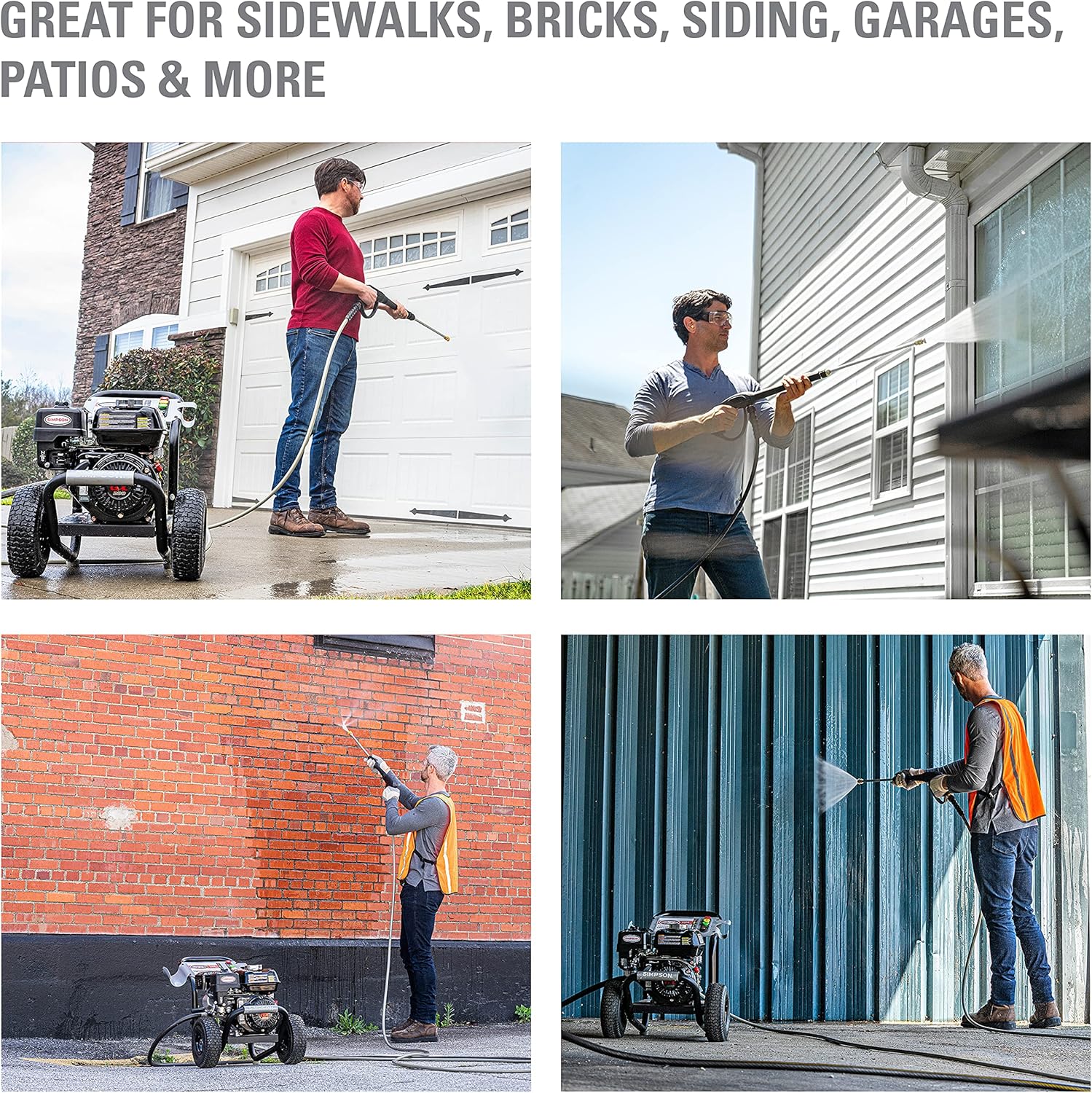 SIMPSON Cleaning PS3228 PowerShot Gas Pressure Washer Powered by Honda GX200, 3300 PSI at 2.5 GPM, Black