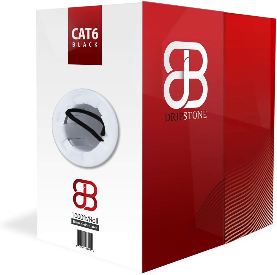 DRIPSTONE - 600006 CAT6 Solid UTP Cable 23AWG 1000ft LAN Network Ethernet RJ45 Wire, Green (600121)