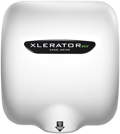 Excel Dryer XLERATOReco XL-BW-ECO Hand Dryer, No Heat, White Thermoset Resin (BMC) Cover, Automatic Sensor, Surface Mounted, LEED Credits, GreenSpec Listed, Commercial Hand Dryer, 500 Watts