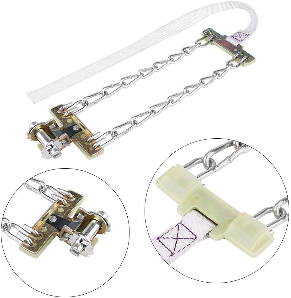 Naroote Car Anti-Skid Tire Chains, 3pcs Tire Anti-Skid Steel Chain Snow Mud Car Security Tyre Clip-on Chain for Car Car Truck SUV Winter (L) Pack of 2