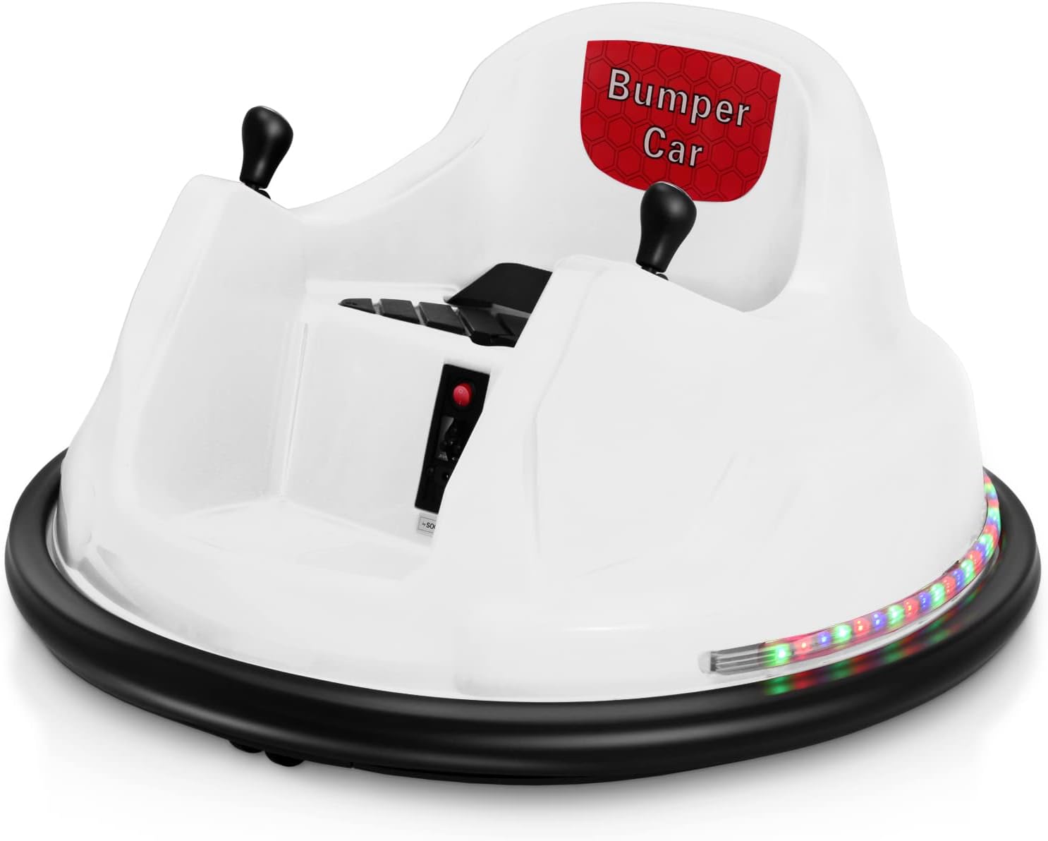 BROAGE Kids Race Toy 6V Electric Ride On Bumper Car Vehicle Remote Control 360 Spin DIY Numbers 00-99 ASTM-Certified Yellow