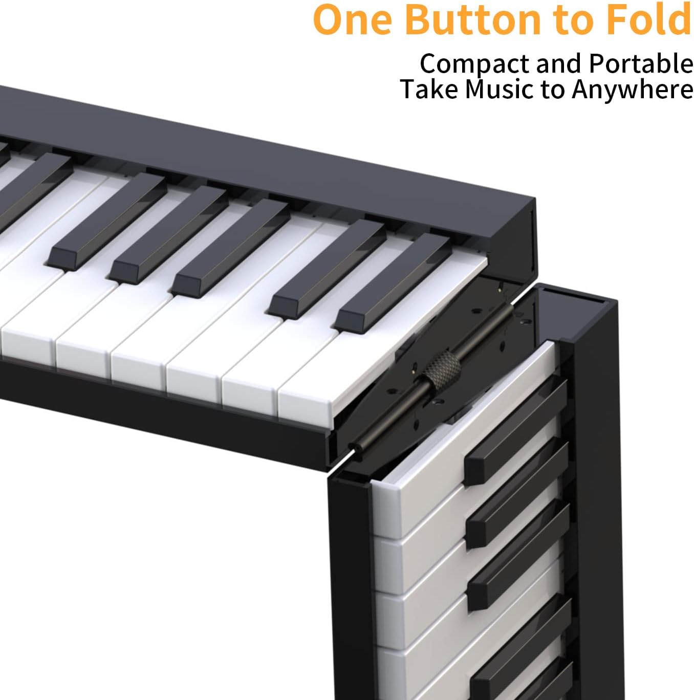 KONIX 61 Keys Keyboard Piano for Beginners, Electric Piano with MIDI Function, Foldable Piano Keyboard with 129 Tones, 128 Rhythms, 30 Demo Songs