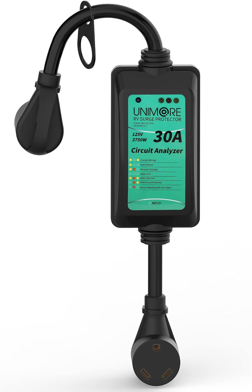 RV Surge Protector 30 amp, Camper Surge Protection RV Power Circuit Analyzer with LED Indicator RV Camper Accessories, Designed with Easy to Use Handle(2100 Joules) Pack of 2