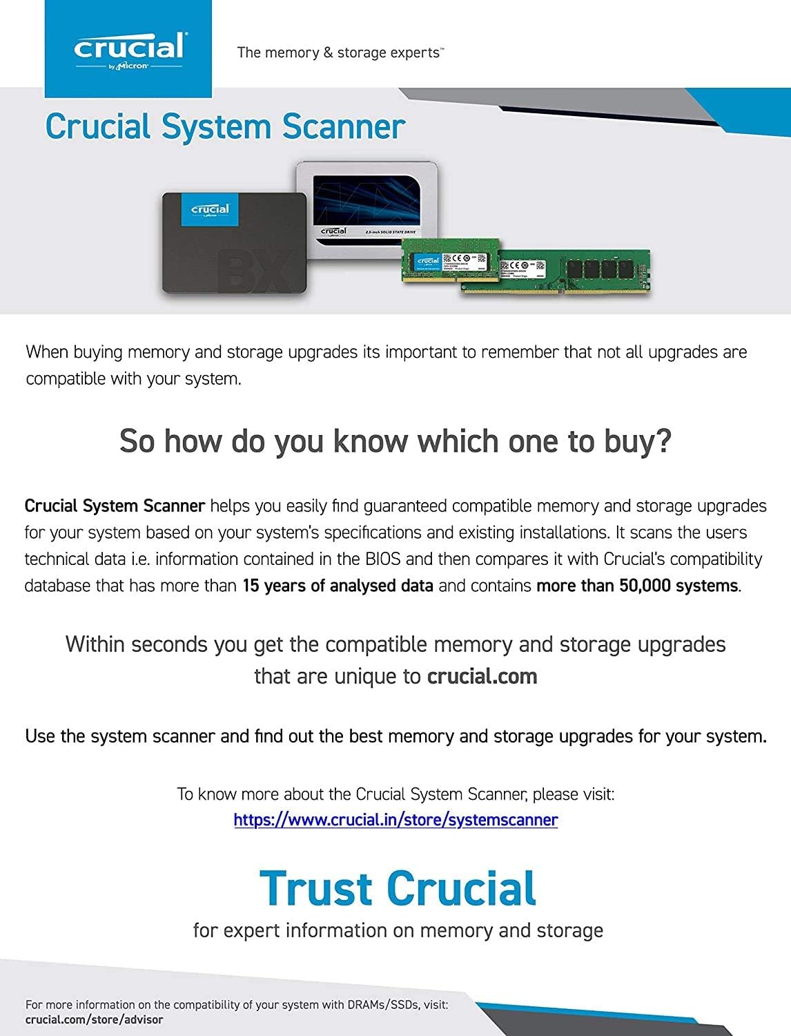 Crucial MX500 1TB 3D NAND SATA 2.5 Inch Internal SSD, up to 560MB/s - CT1000MX500SSD1