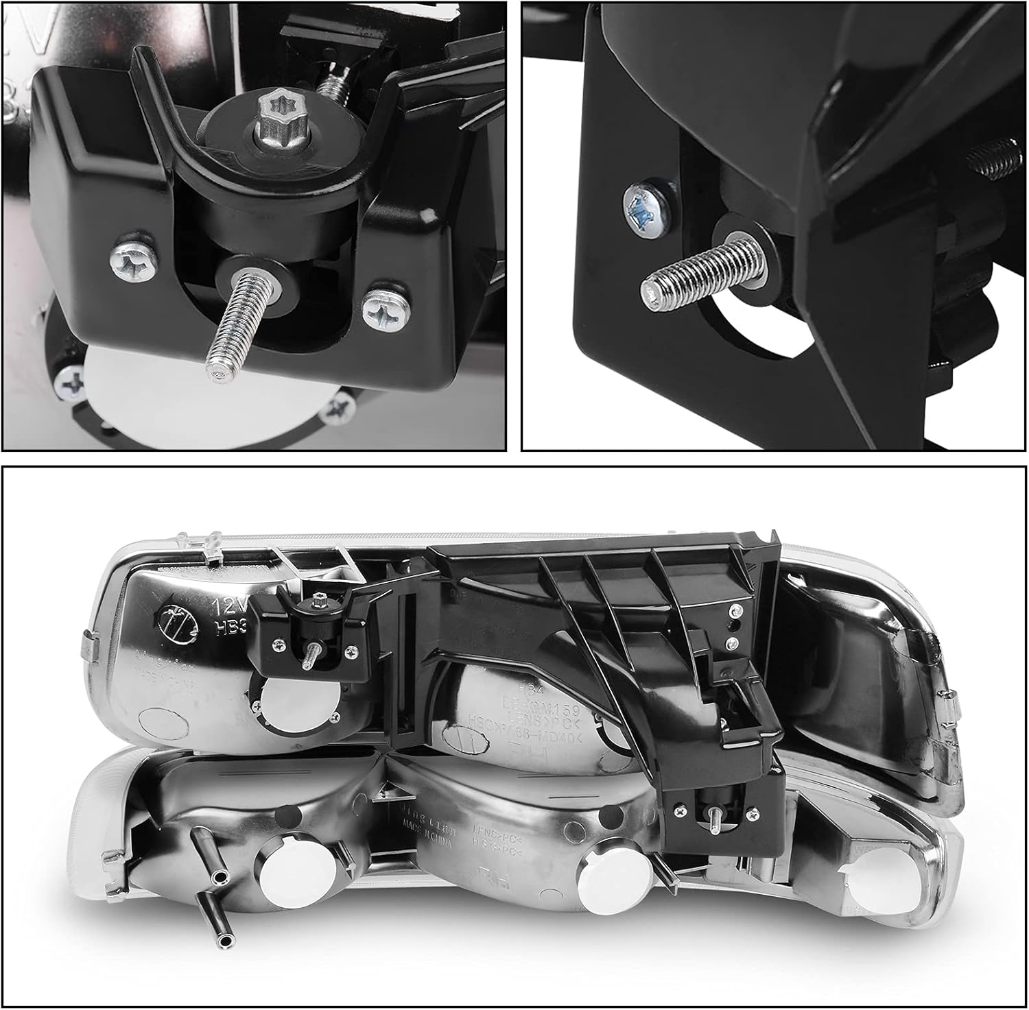 DWVO Compatible with 1999-2002 Chevrolet Silverado 1500/2500 2001-2002 Chevrolet Silverado 3500 Chrome Housing Replacement Headlights + Smoke Lens Taillights Combo