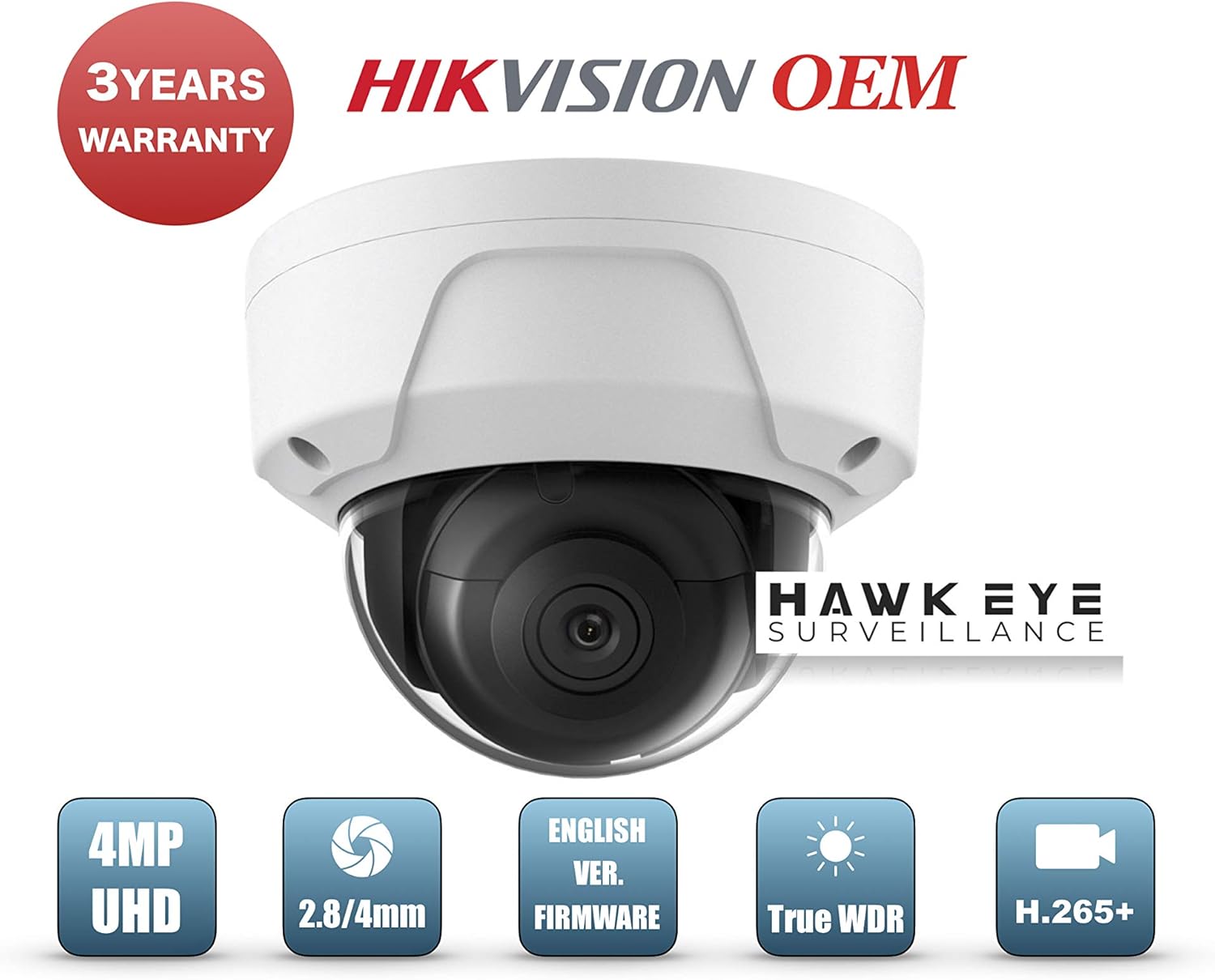 4MP PoE Security IP Camera - Compatible with Hikvision Performance Series DS-2CD2143G0-I Mini Dome EXIR Night Vision 2.8mm Fixed Lens H.265+ 3 Year Warranty Also Compatible with DS-2CD2143G0-I