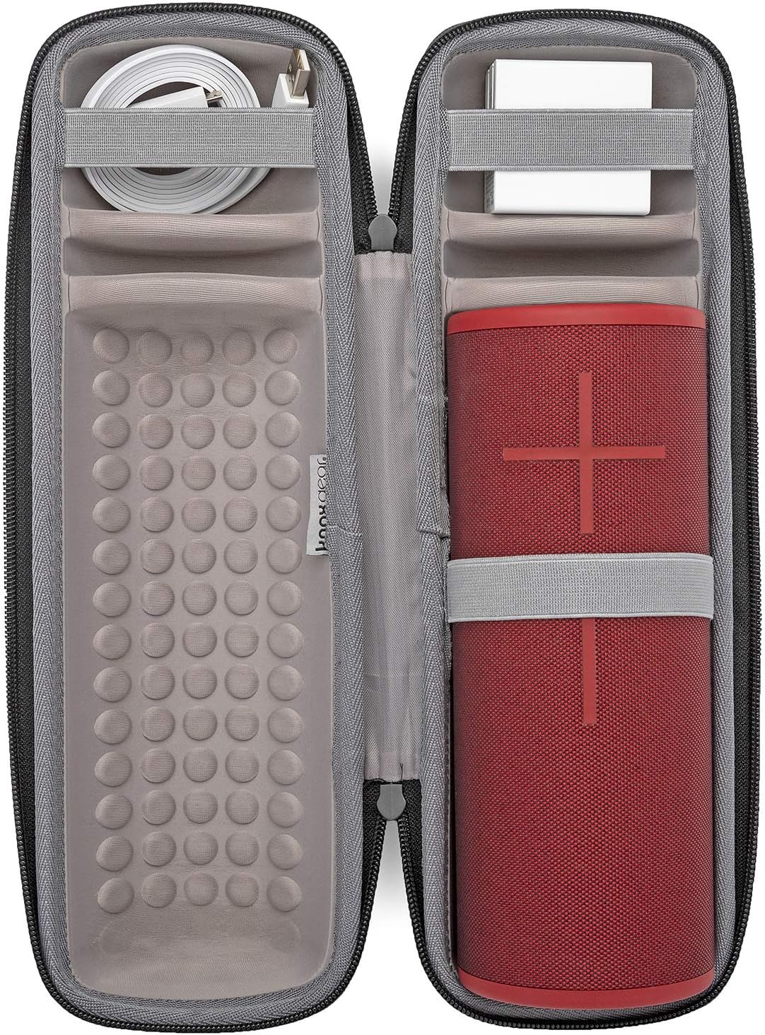 Ultimate Ears MEGABOOM 3 Waterproof Wireless Bluetooth Speaker (Night Black) with Included Cable & Wall Plug Bundled with Knox Gear Protective Padded Case (2 Items)