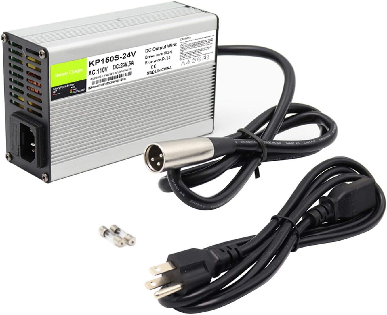 24V 5A Battery Charger with 3-Pin XLR Connector for Pride, Jazzy, Drive Medical, Golden Technologies, Shoprider, Rascal 200T/500T/301 PC/314/318 PC/320 PC/326/326A Pack of 2