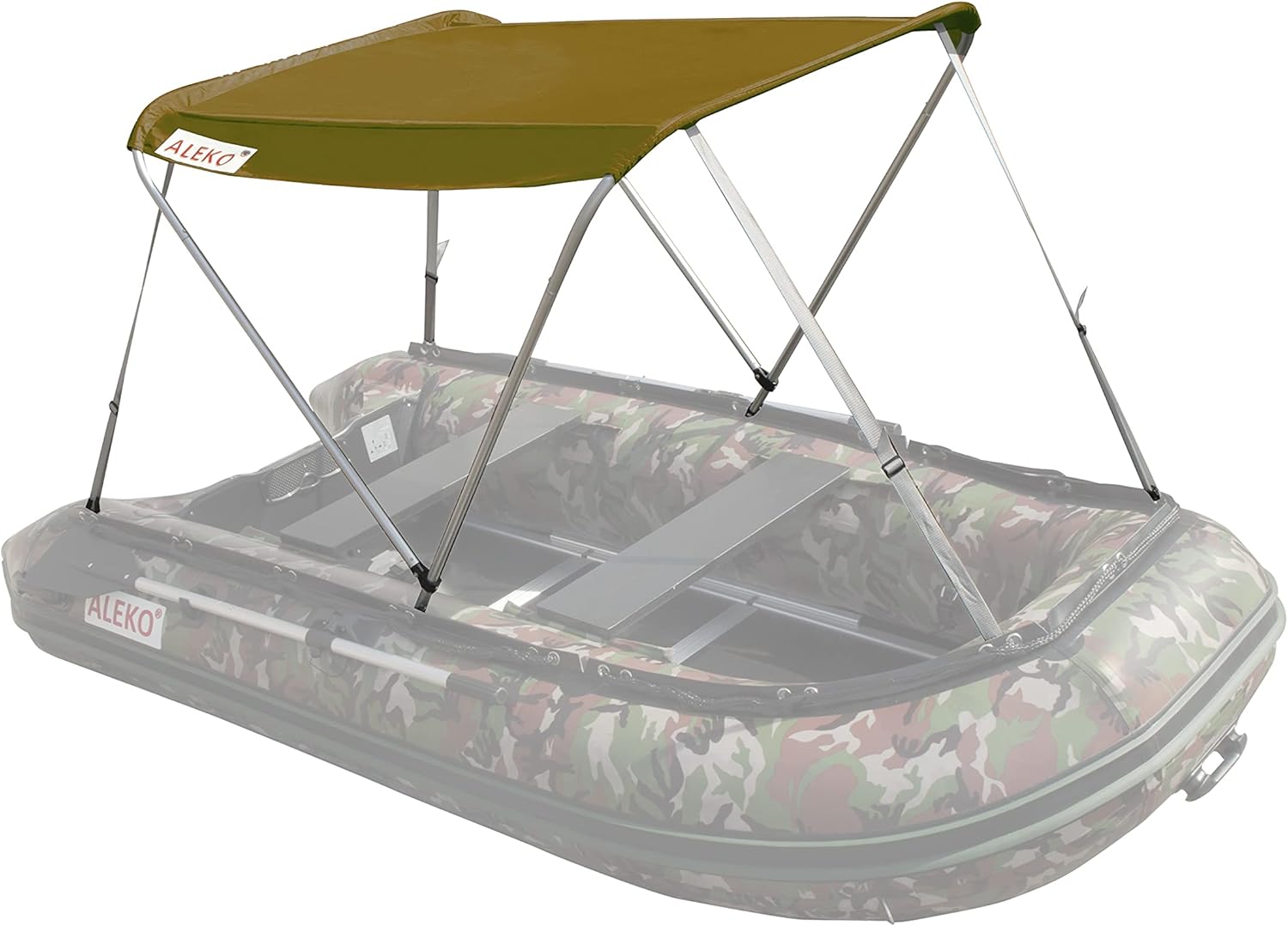 ALEKO BSTENT250WE Canopy Boat Tent Sun Shelter Bimini Top Sunshade for 8.5 ft Long Inflatable Boats, 4.4 x 3.4 Feet, Color Wheat