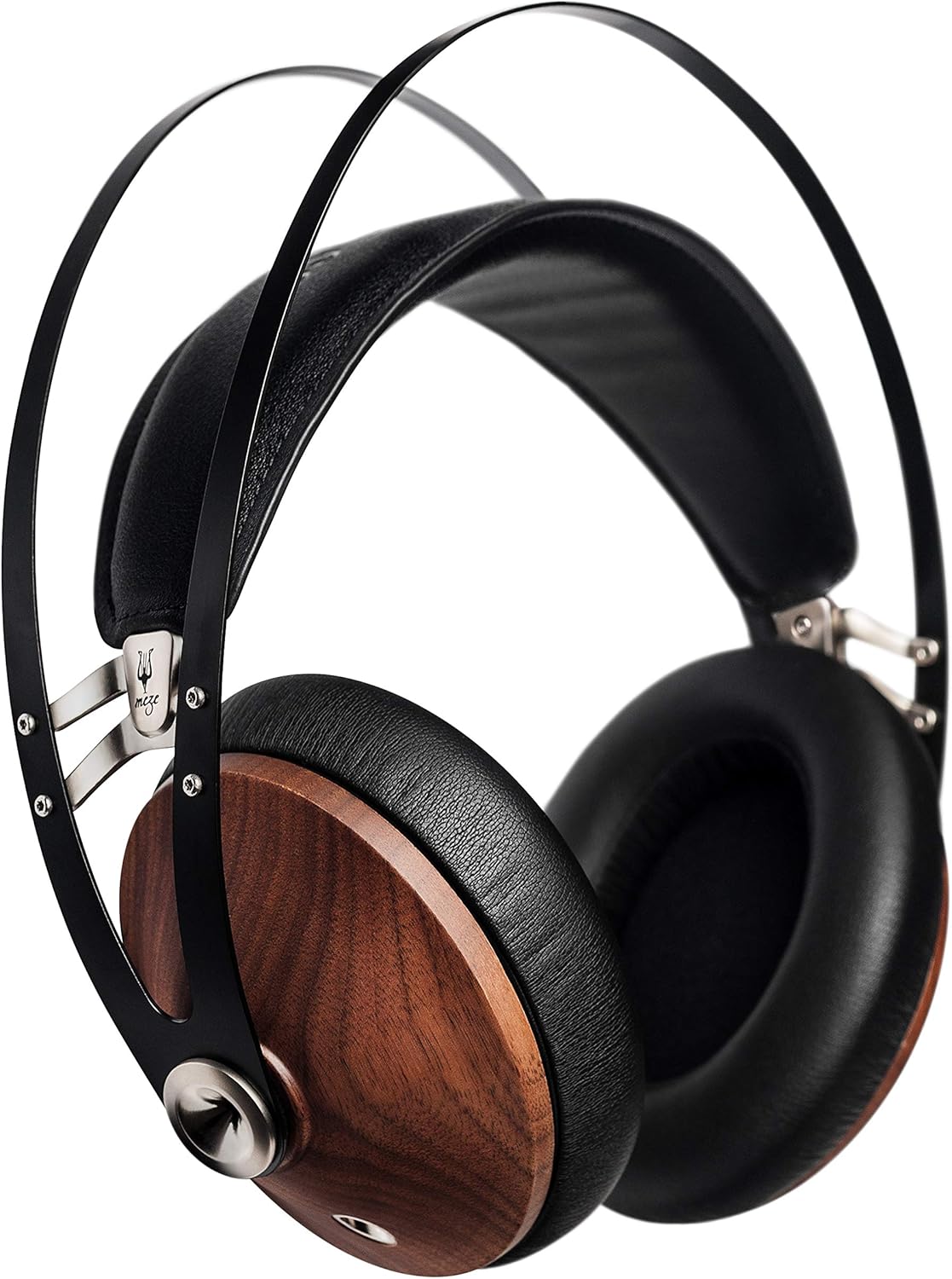 Meze 99 Classics Walnut Silver | Wired Over-Ear Headphones with Mic and Self Adjustable Headband | Classic Wooden Closed-Back Headset for Audiophiles
