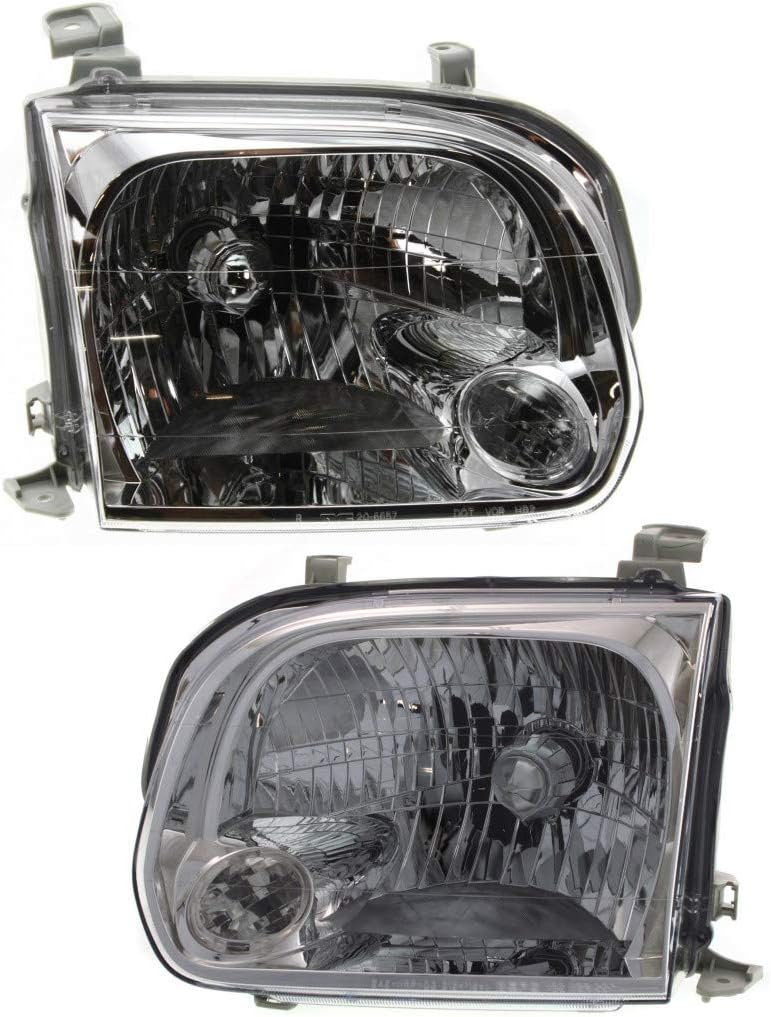 KarParts360: For 2005 2006 2007 Toyota Sequoia Headlight Assembly Pair Driver and Passenger Side w/Bulbs CAPA Certified For TO2502158 TO2503158