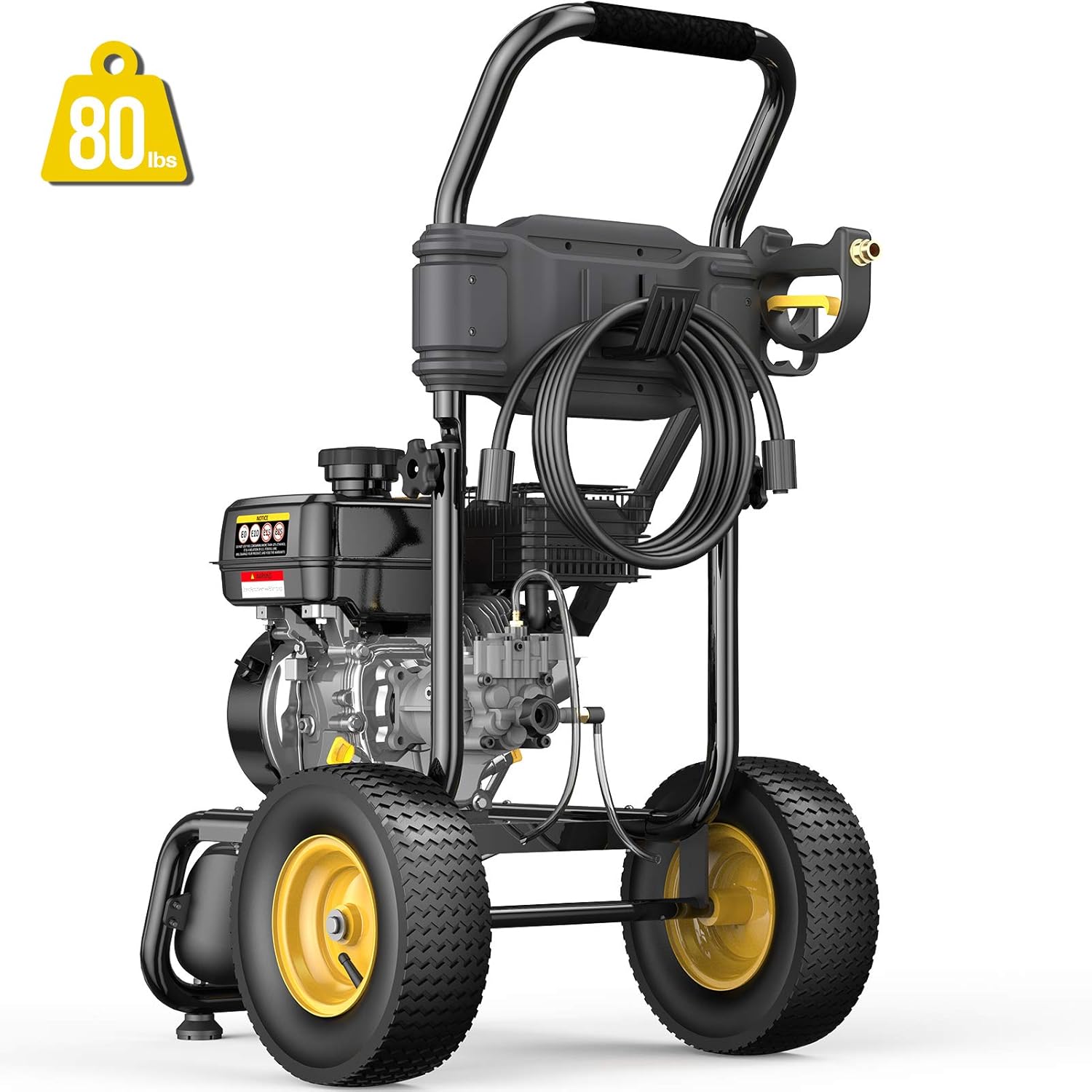 BLUBERY 3500PSI Gas Pressure Washer, 2.6GPM 212CC Power Washer, 50FT Hose&Soap Container, 5 Adjustable Nozzles, Cleaning for Driveway/Concrete/Vinyl Fencing, CARB&EPA CERT…