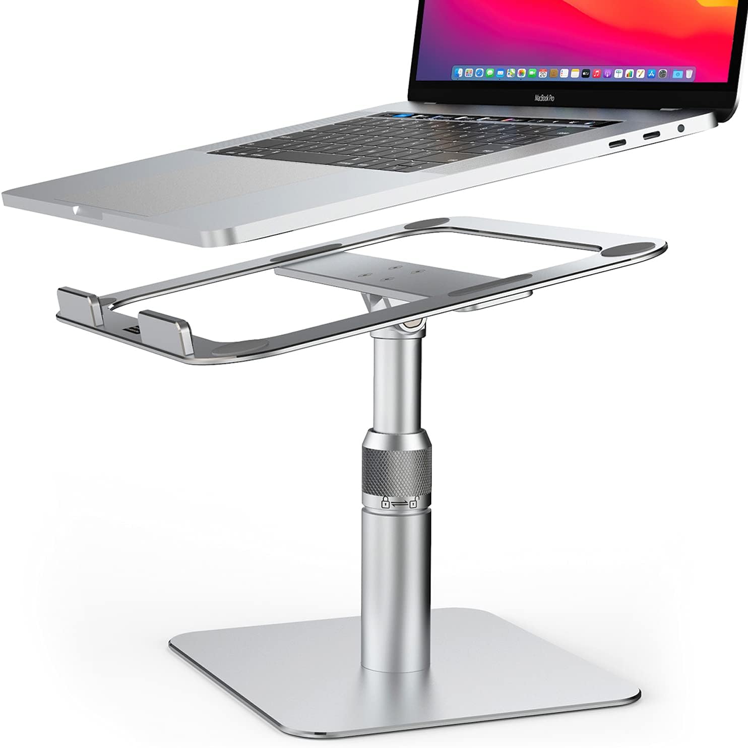 Swivel Laptop Stand, Adjustable Height Laptop Stand for Desk, 360° Rotating Ergonomic Elevate Computer Riser Holder Compatible with All 10-17.3