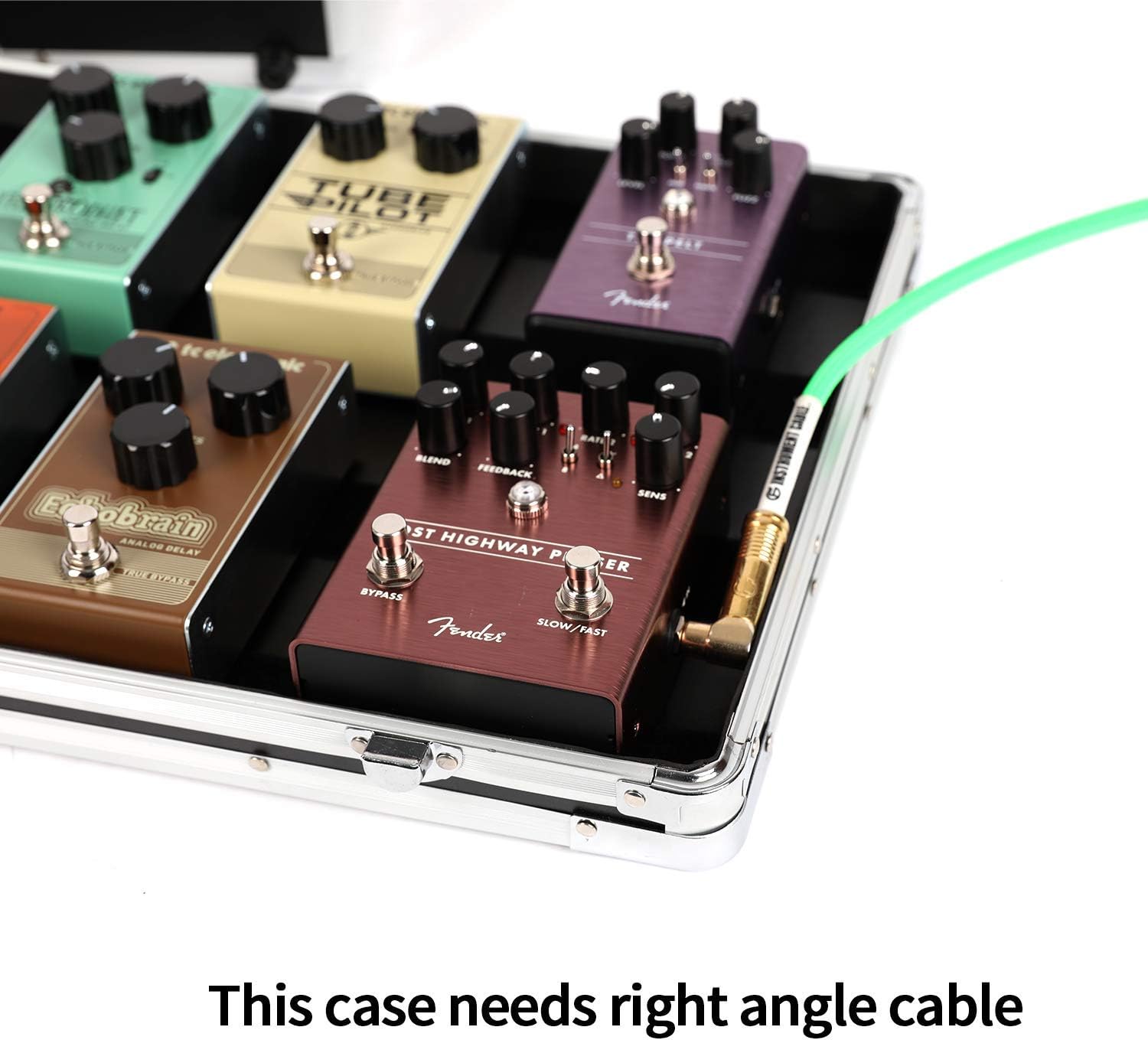 Ghost Fire Guitar Multi Effect Pedal Case 21.6x12.4x4.2in ，with Pedal Mounting Tape Fastener，Sturdy Locking Aluminum ，T series T-EC10