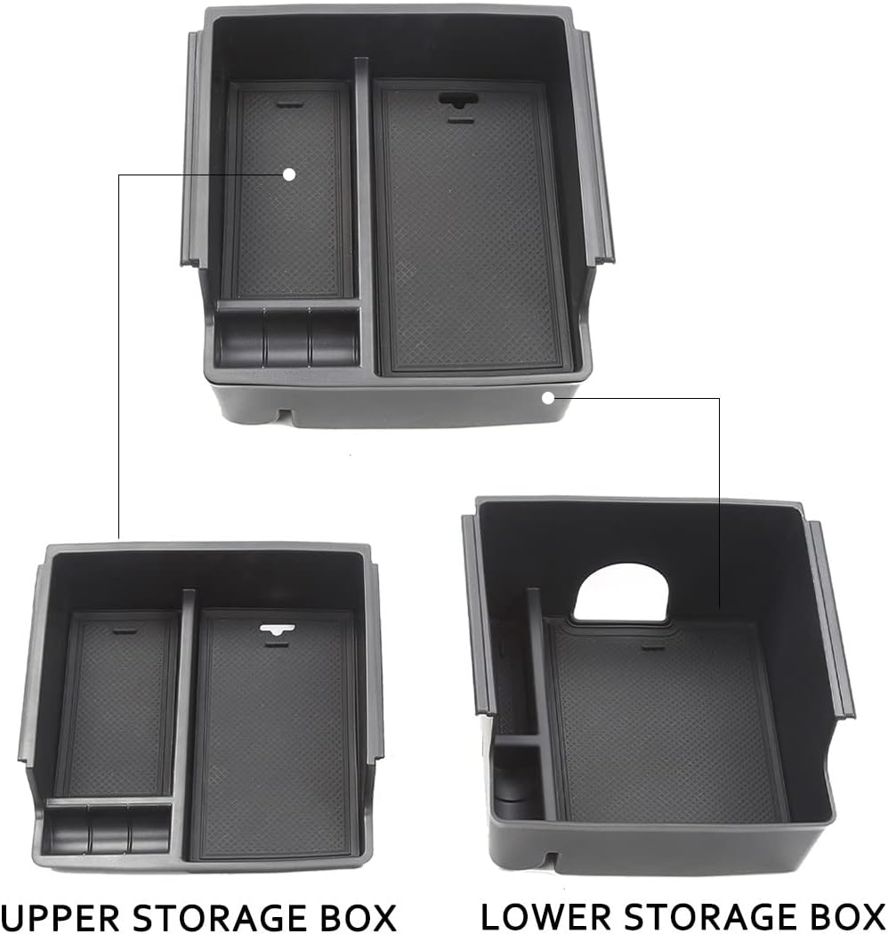 YIKUN for Ford Bronco 2021 2022 Central Armrest Storage Box Accessories Secondary Storage Center Console Tray Organizer Pack of 2