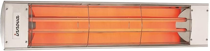 Innova EF40240S 4,000 Watt Electric Infrared Dual Element Heater, Choose Finish: Stainless Steel Finish, Fascia Options: No Pattern