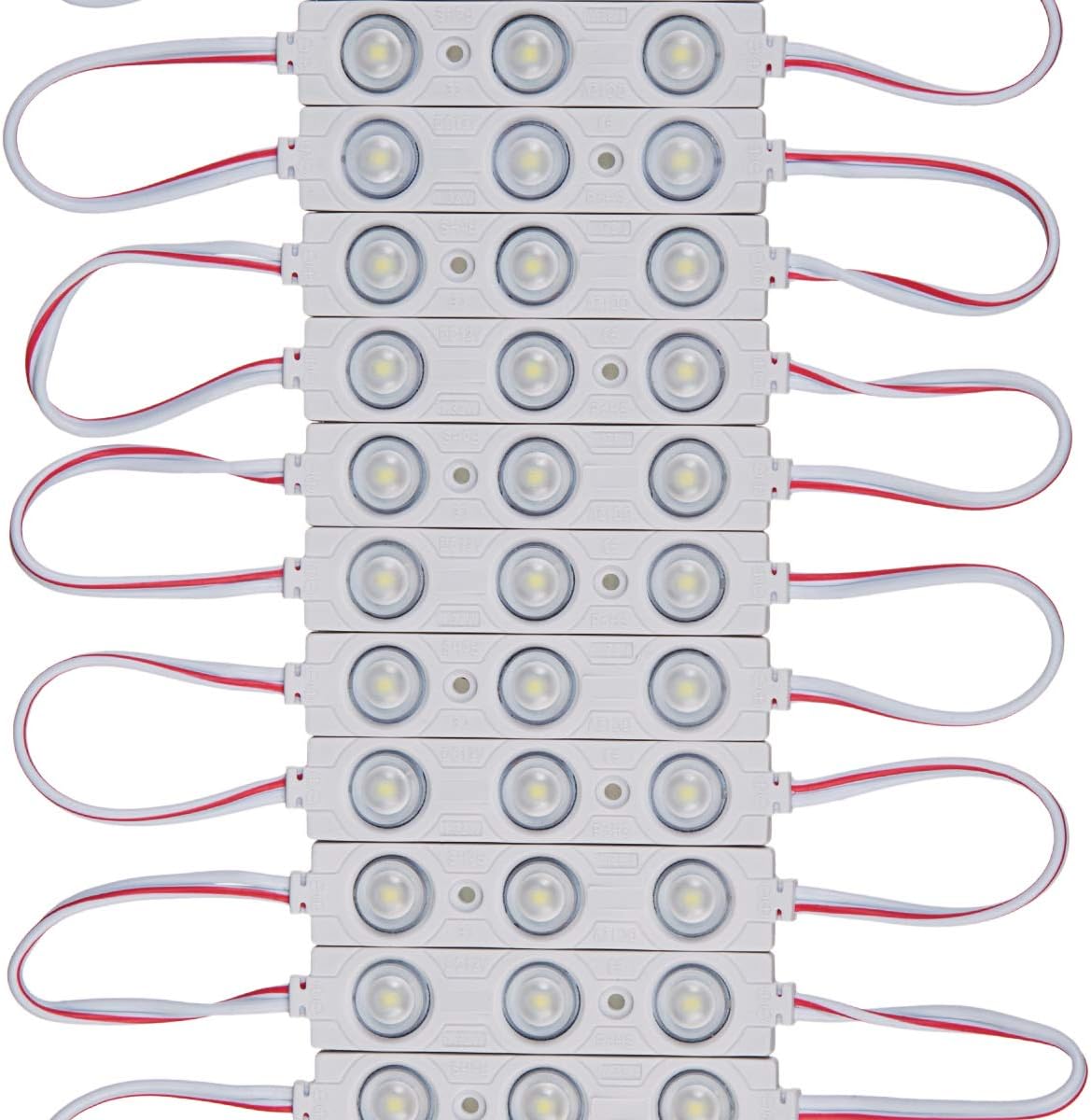 200 PCS LED Module Warm White 3000K 1.32 W 12V Injection LED Sign Module with Tape Adhesive Backside Pack of 2