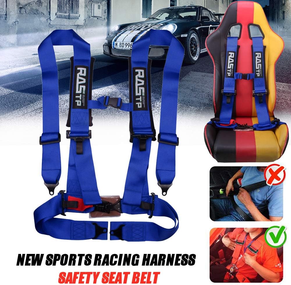 RASTP 4 Point Safety Harness with 3 Inch Padding (Blue) Pack of 2