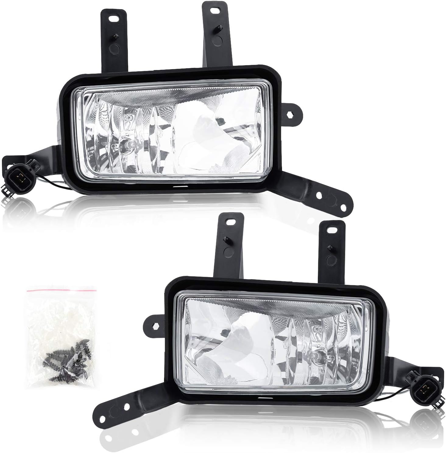 RP Remarkable Power, Compatible with Tahoe 2015-2017/ Suburban 2015-2017 Pair Clear Fog Lights Pair, with H3 12V 20W Bulbs FL7075 Pack of 2