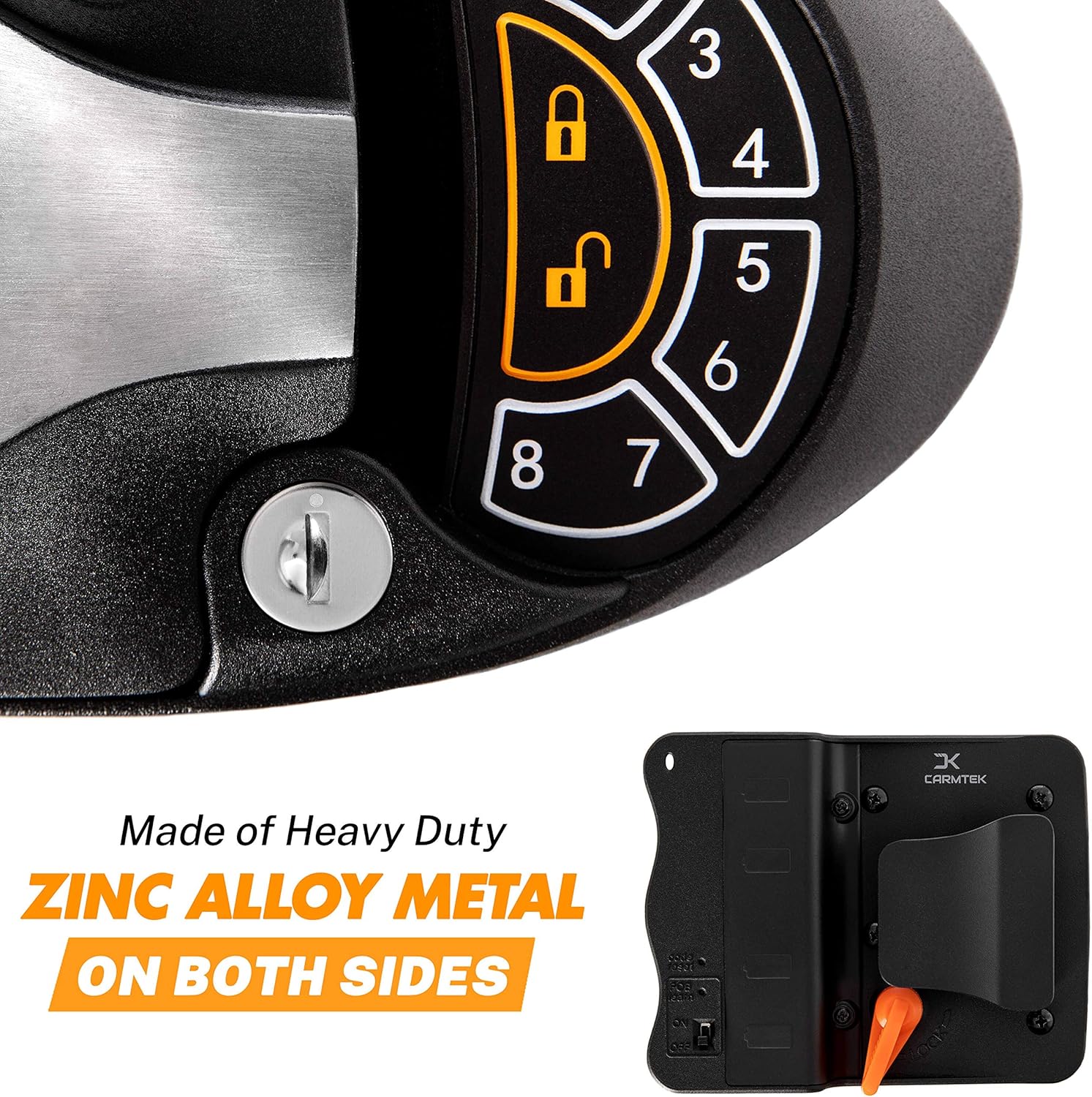 CARMTEK - RV Keyless Entry Door Lock Latch Handle | 2022 RV Lock Keyless Entry | 100% Metal RV Door Lock with Backlit Keypad, 2 Fobs, 2 Keys (8 Digits Keypad)