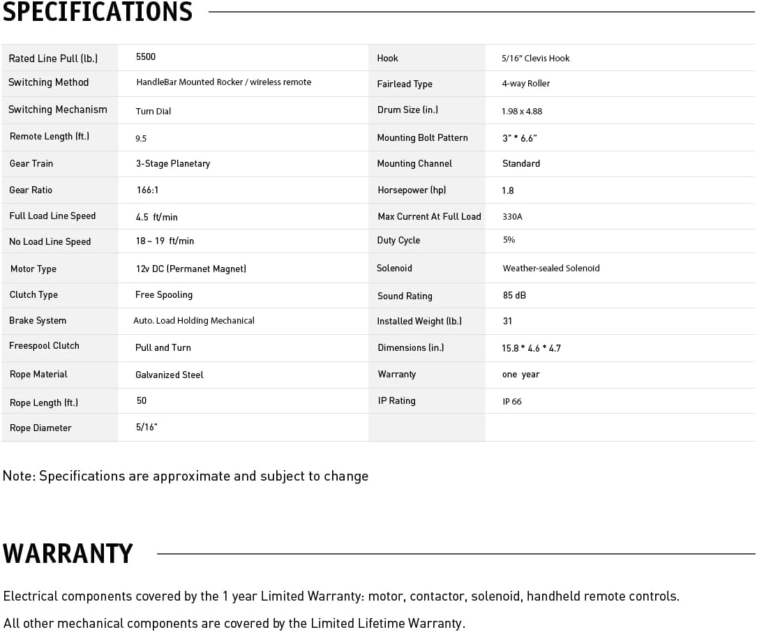 ZEAK Advanced 5500 lb. Electric Winch Off Road Automatic Powersports Winch, ATV Utility, Gavanized Steel Rope, with Mount, Remote