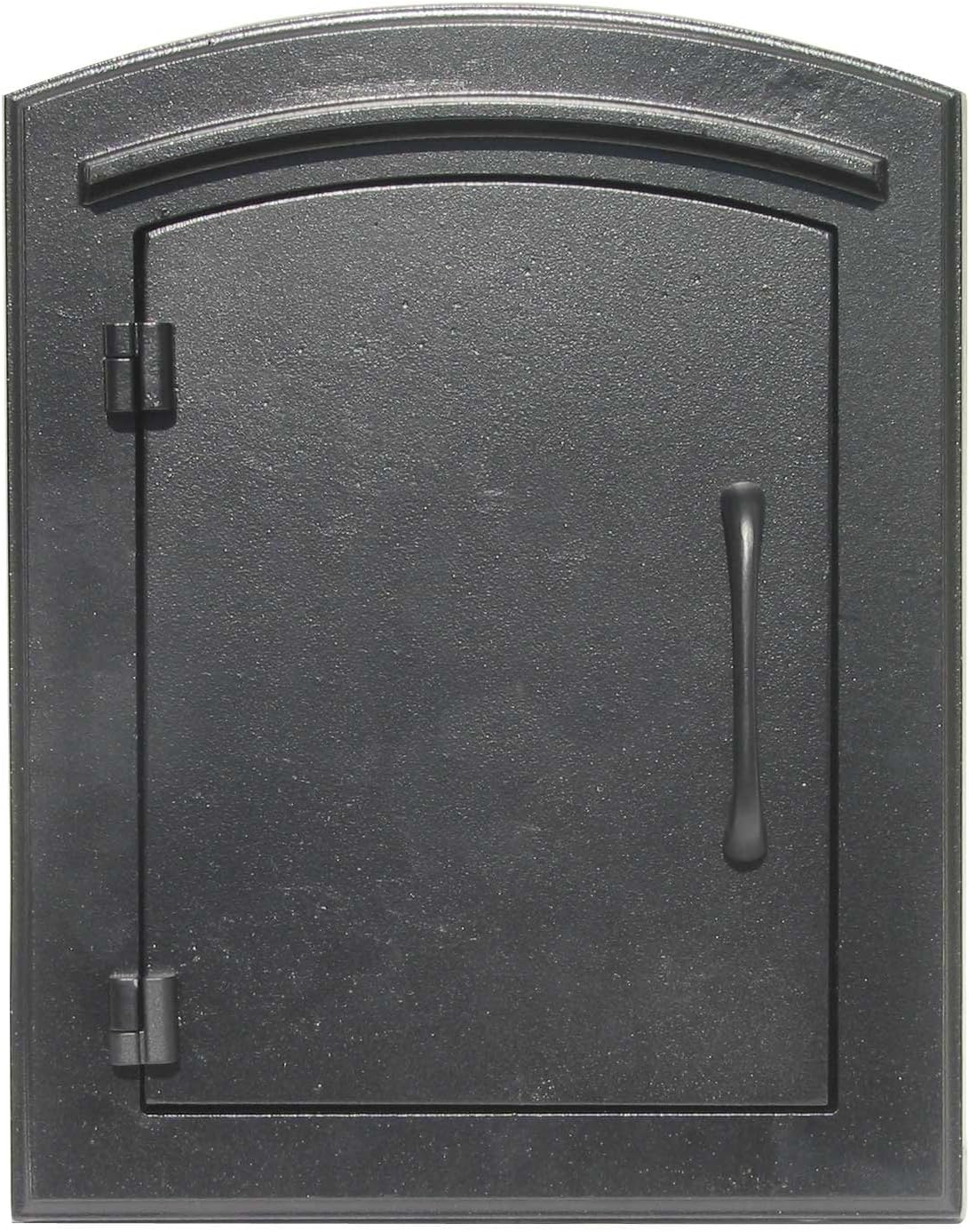 QualArc MAN-1400BL Manchester Column Mount Mailbox Plain Door, Black