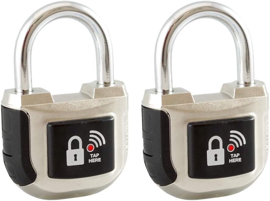 eGeeTouch Smart Padlock Indoor 2nd Gen with Patented Dual Bluetooth+NFC (Double) Pack of 2