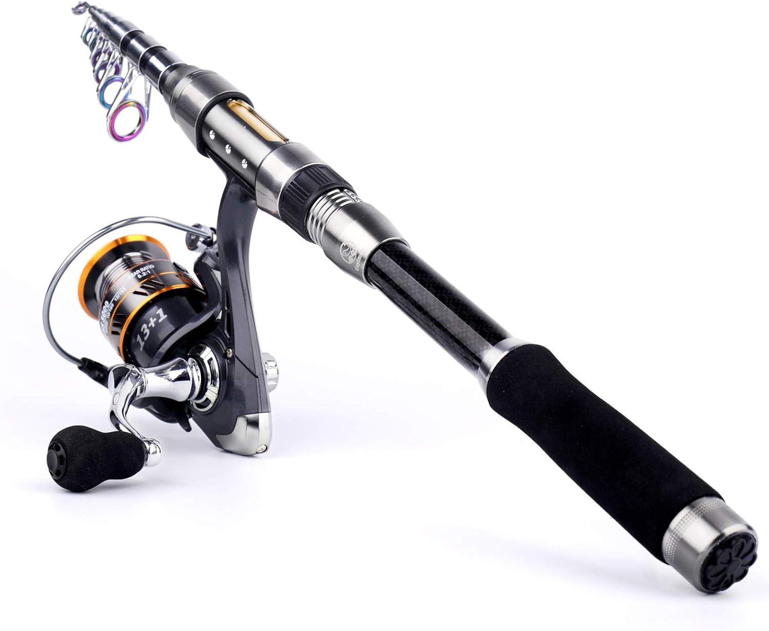 EOYIMEG Telescopic Fishing Rod and Reel Combo, Carbon Fiber Fishing Pole Kit for Kids Adults Portable Fishing Poles and Reels for Saltwater Freshwater with Fishing Accessories Pack of 2