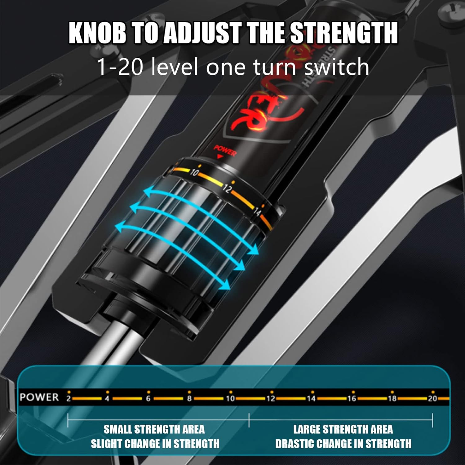 Arm Blaster Forearm Workout Equipment - ZHMNEG New Hydraulic Power Twister Spin Button 10 Gears Adjustable 22-440lbs,Thickened Carbon Steel, Handle Wear-Resistant Non-Slip PU Soft Rubber Pack of 2