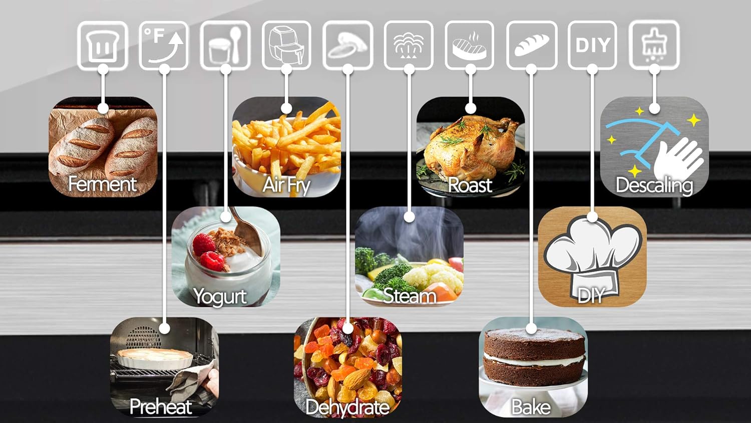 Whynter TSO-488GB Grande 40 Quart Capacity Counter-Top Multi-Function Convection Steam Oven, Black Stainless Steel