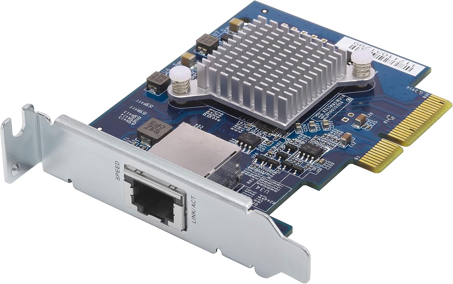 QNAP QXG-10G1T Single-Port (10Gbase-T) 10GbE Network Expansion Card, PCIe Gen3 X4, Low-Profile Bracket Pre-Loaded, Low-Profile Flat and Full-Height Brackets are Included