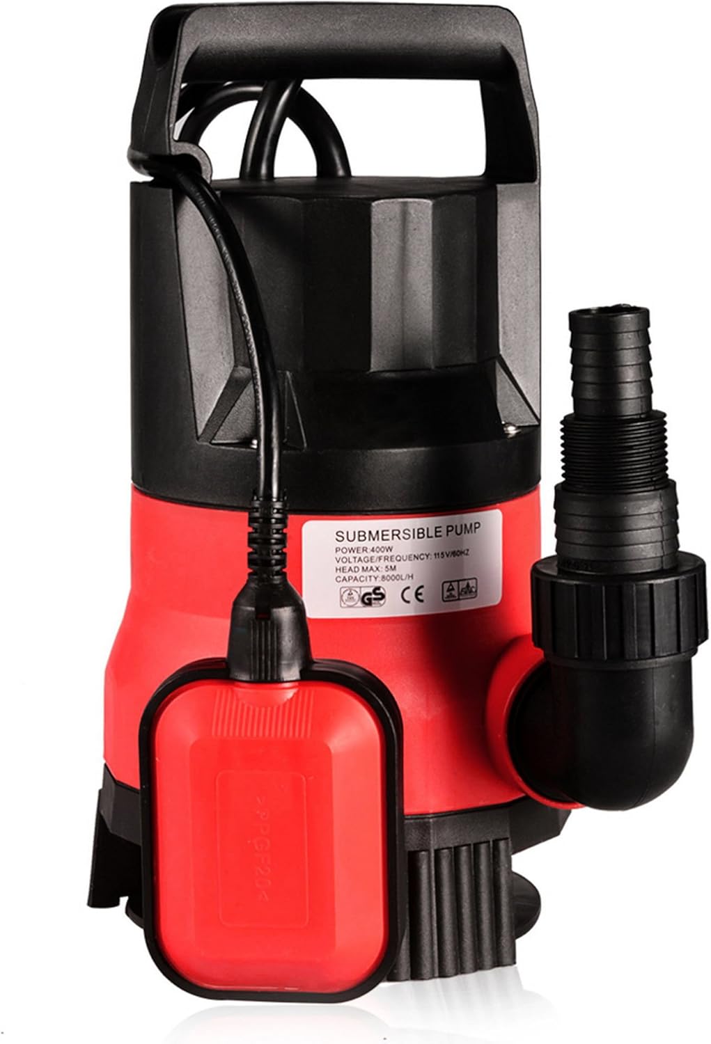 Elifine 1/2 HP Submersible Pump 110V/60Hz Clean/Dirty Submersible Water Sump Pump Flood Drain Garden Pond Swimming Pool Pump (1/2HP, Red) Pack of 2