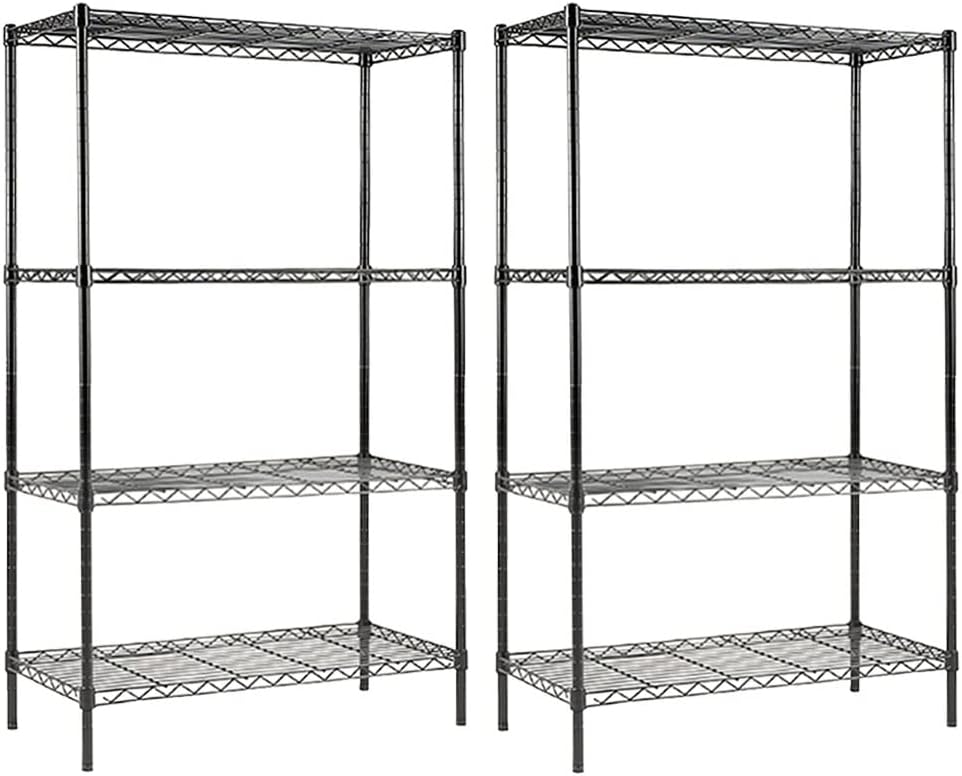 EFINE 4-Shelf Shelving Unit, Adjustable, NSF Certified Steel Wire Shelves, 150lbs Loading Capacity Per Shelf, Shelving Units and Storage for Kitchen and Garage (30W x 14D x 47H) Black Pack of 2