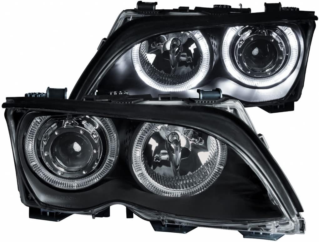ANZO For BMW 325i 2002 2003 2004 Projector Headlights w/Halo Black | 121140
