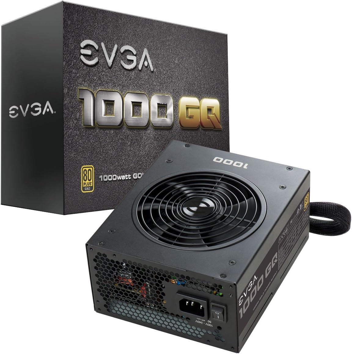EVGA 210-GQ-1000-V1,1000 GQ, 80+ GOLD 1000W, Semi Modular, EVGA ECO Mode, 5 Year Warranty, Power Supply,Black