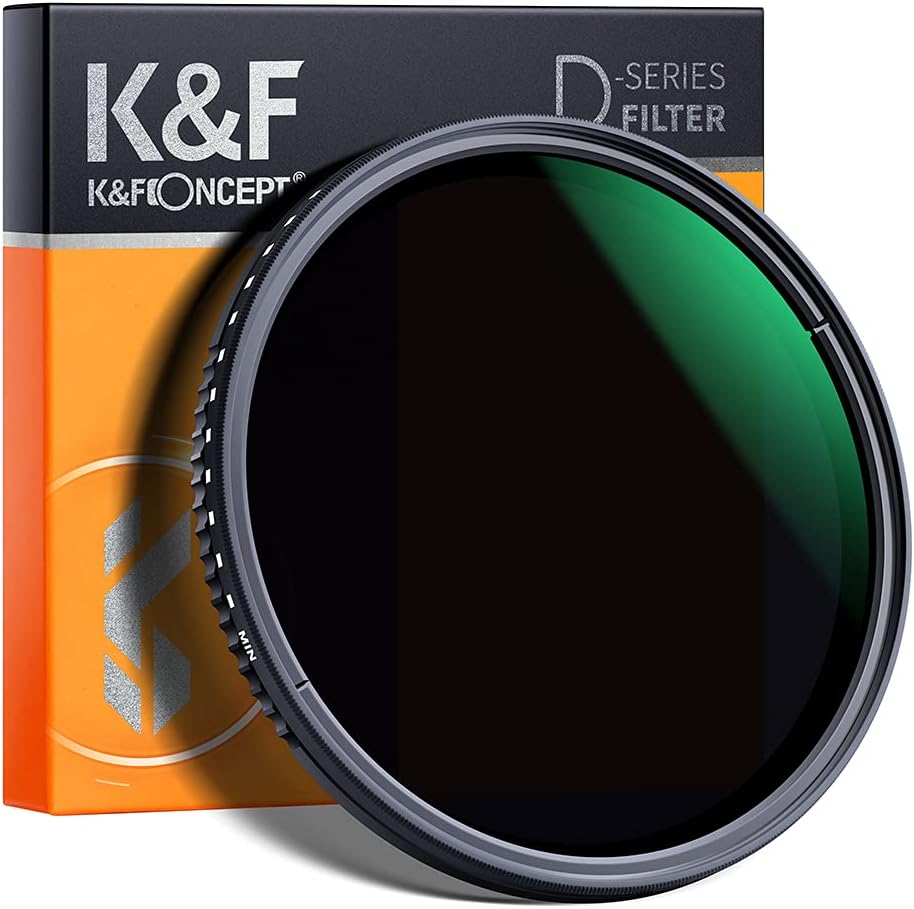 K&F Concept 77mm Variable Neutral Density Filter ND8-ND2000 (3-11stop) Hydrophobic Adjustable ND Filter with 24 Multi-Layer Coatings for Camera Lens Pack of 2