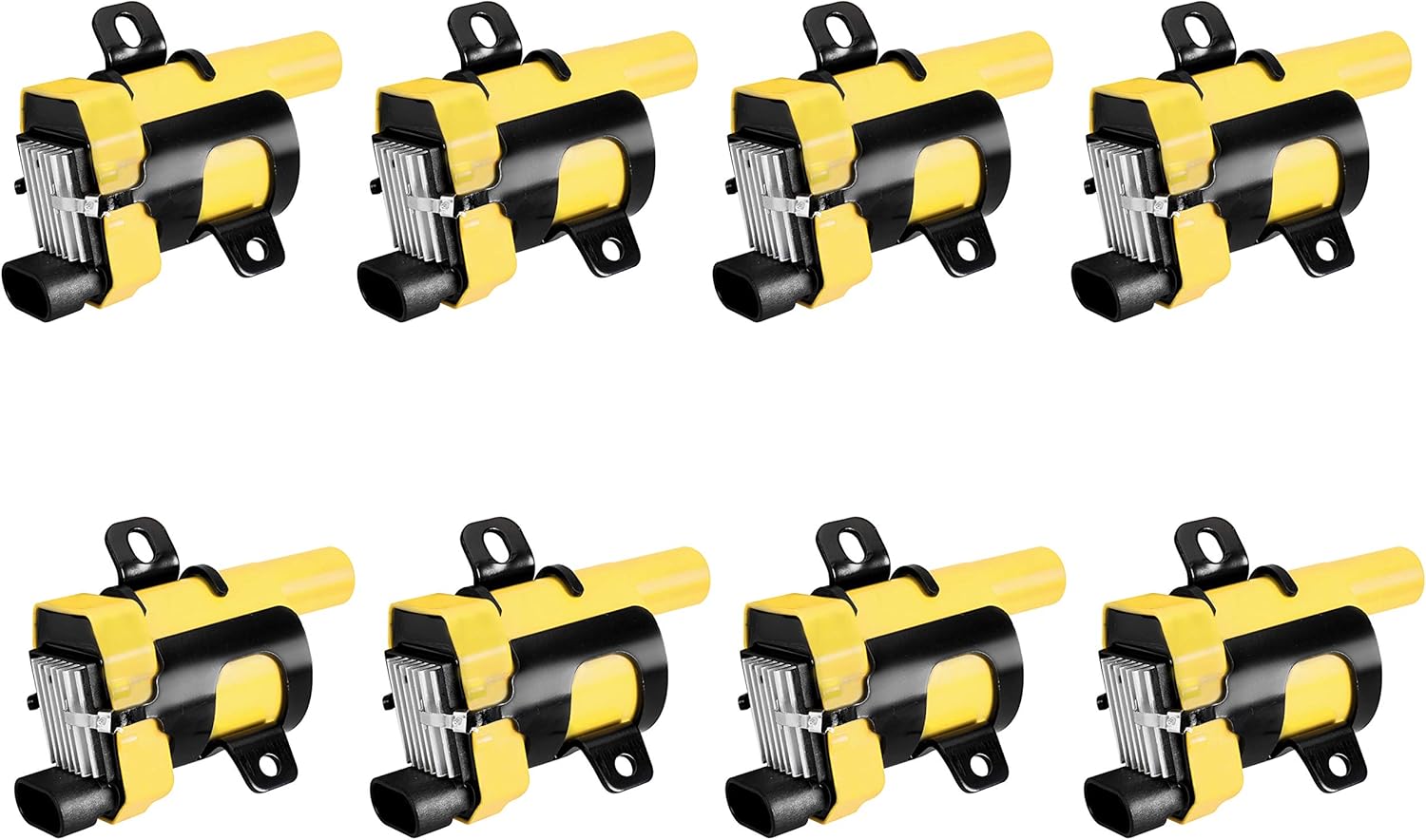 ENA Set of 8 Heavy Duty Round Ignition Coil Pack Compatible with GMC Chevrolet 1999 2000 2001 2002 2003 2004 2005 2006 2007 Sierra 1500 5.3L and 2003 2004 2005 2006 2007 Express 2500 3500 6.0L