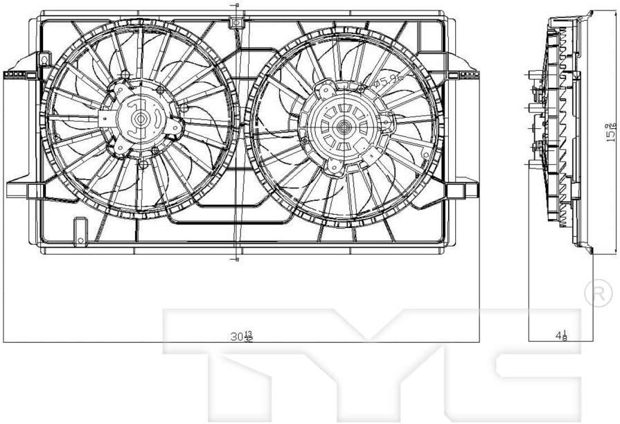 For Chevy Malibu Cooling Fan Assembly for Radiator/A/C Condenser 2008 09 10 11 2012 For GM3115208 | 22719384