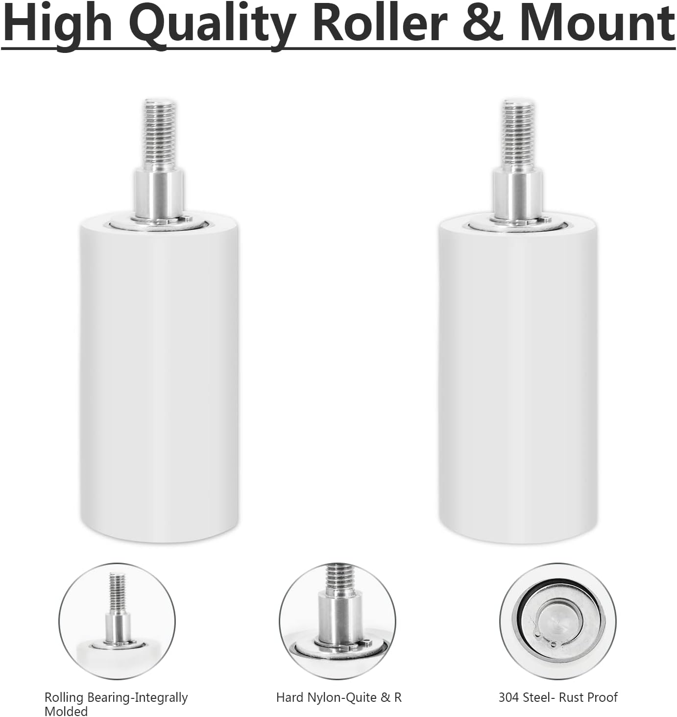 Wikbok Slide Gate Guide Roller Adjustable Rolling Gate Nylon Rollers Heavy Duty L Shaped Zinc Bracket Sliding Gate Hardware,3.9 inch Pack of 2