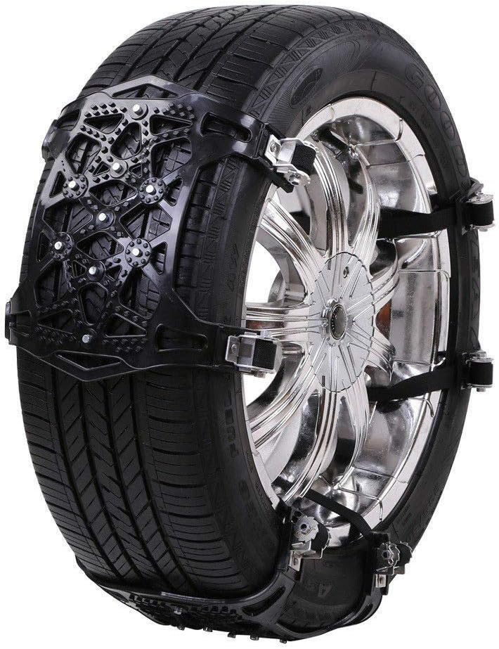 Anti Skid Snow Tire Chains, 6pcs Universal Adjustable Emergency Traction Chains for 165-275mm Tires Cars Trucks, 90cm PU Snowfield Slope Muddy Icy Ground Sandy Land Chains