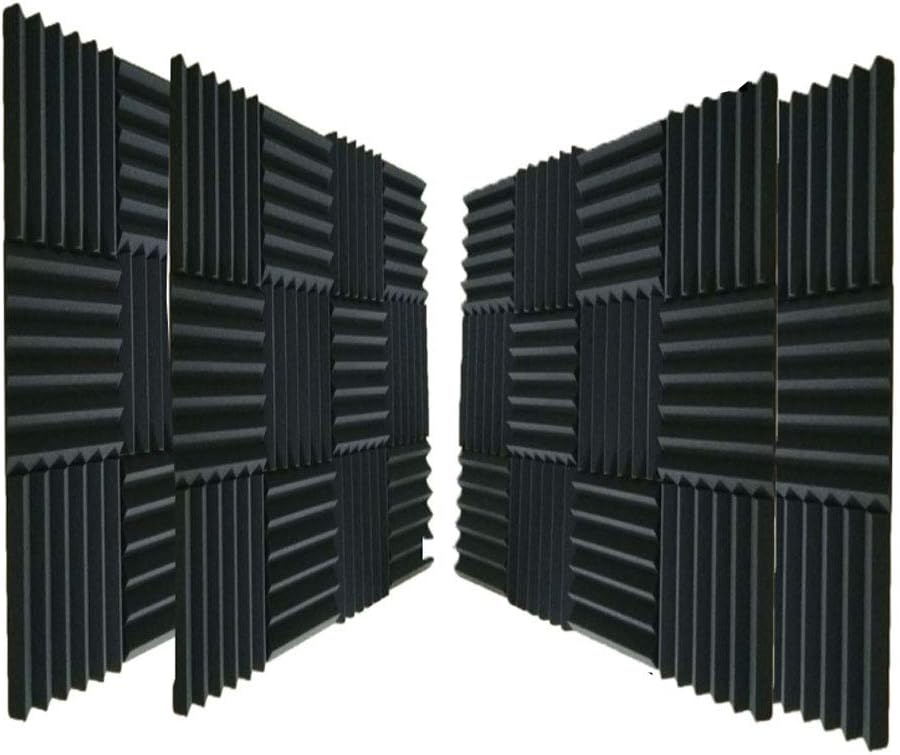 48 Pack Acoustic Panels Soundproof Studio Foam for Walls Sound Absorbing Panels Sound Insulation Panels Wedge for Home Studio Ceiling, 2