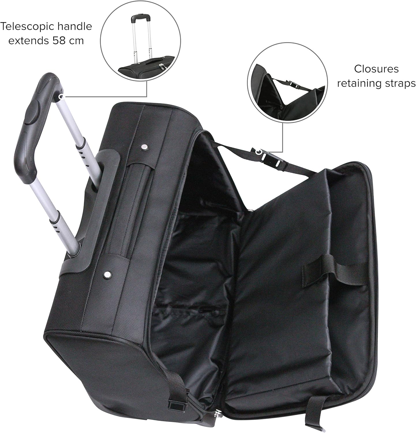 Tassia Business Laptop Roller Case - Large Stowage Area - 2 Wheel