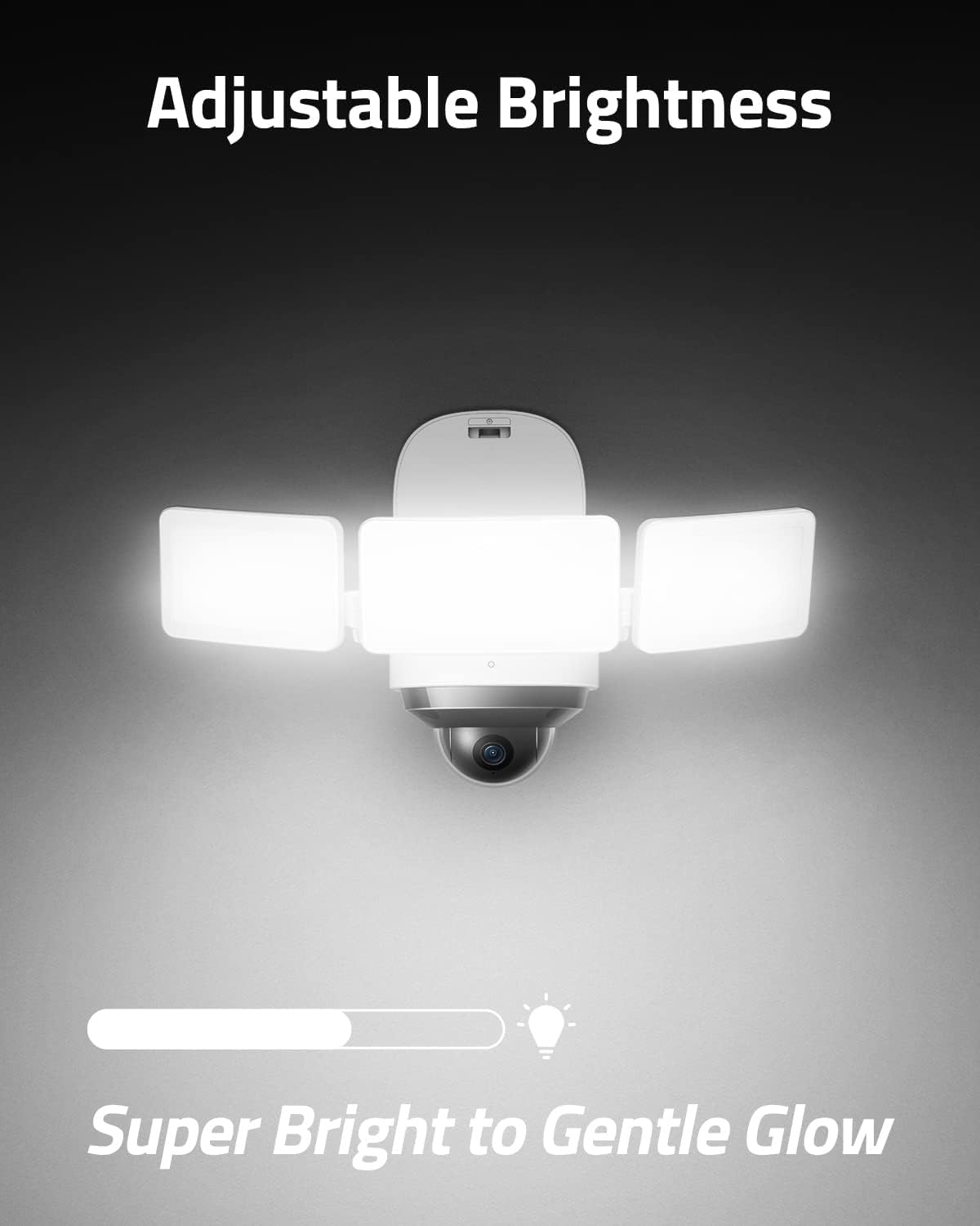 eufy Security Floodlight Cam 2 Pro, 360-Degree Pan and Tilt Coverage, 2K Full HD, Smart Lighting, Weatherproof, On-Device AI Subject Lock and Tracking, No Monthly Fee