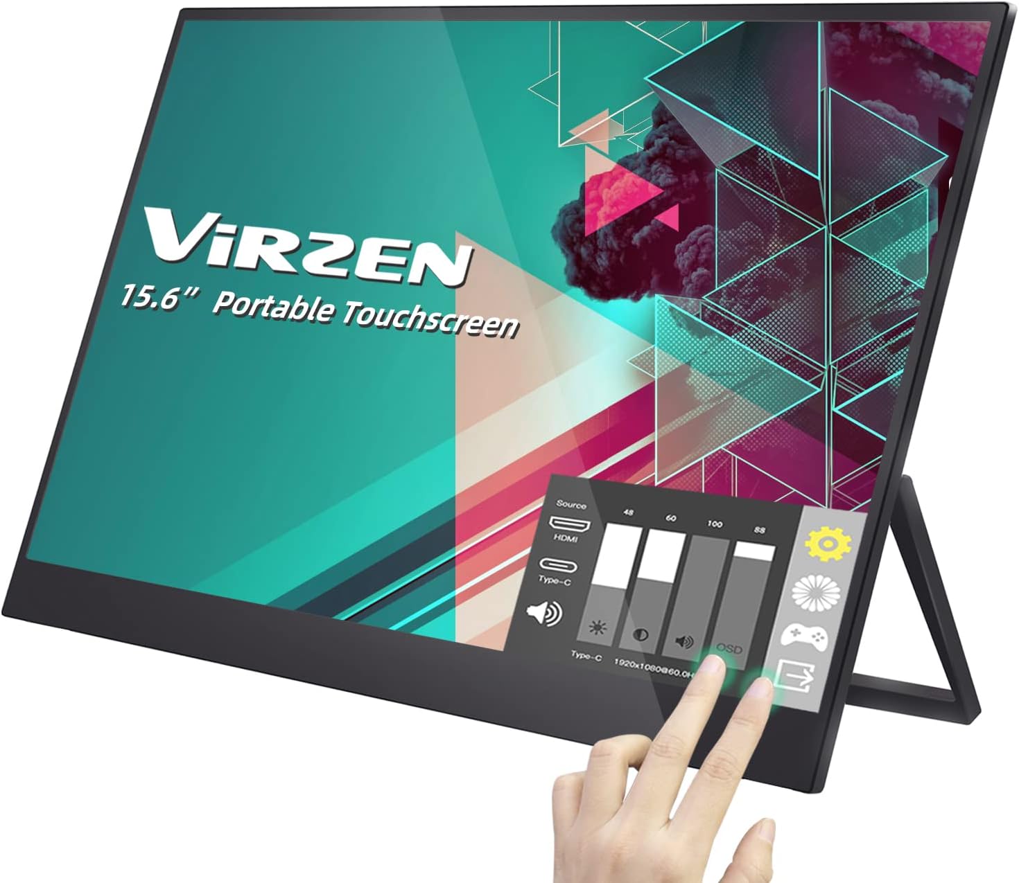 Virzen Touchscreen Portable Monitor 1080P 15.6