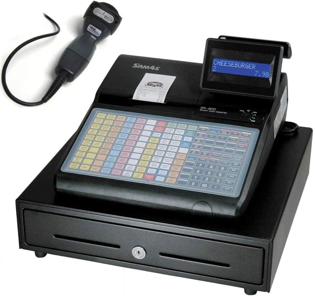SAM4s ER-920 Cash Register with refurb Metrologic Fusion Barcode Scanner